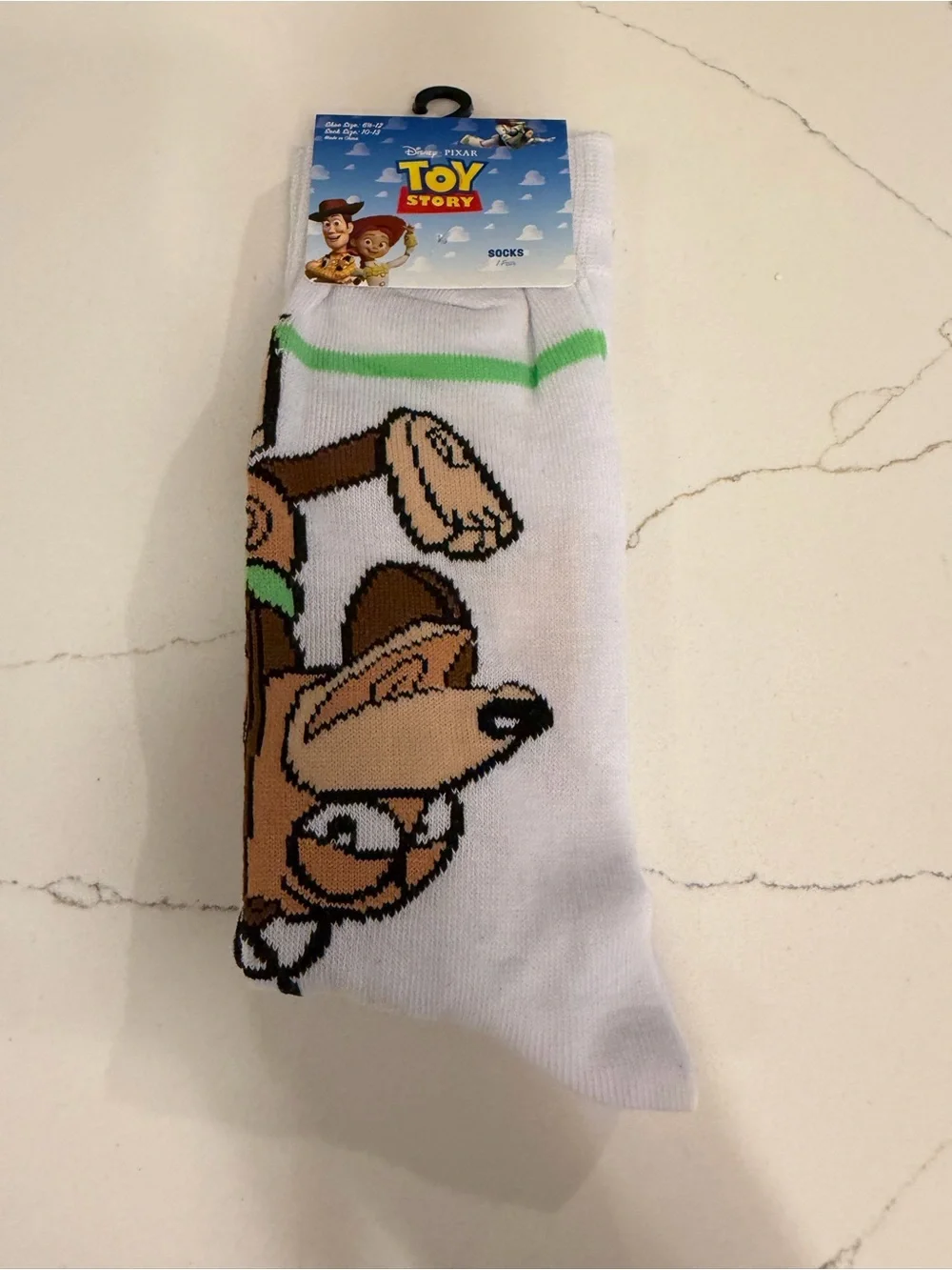 NWT Disney Pixar Toy Story Slinky Dog Crew Socks (1 Pair) – Brand New